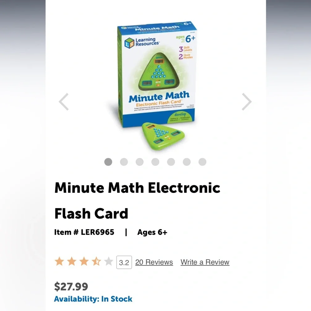 Learning Resources Minute Math Electronic Flash Card - Picture 3 of 3